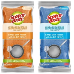 Kit com 6 Esponja SCOTCH-BRITE Cozinha Nao Risca