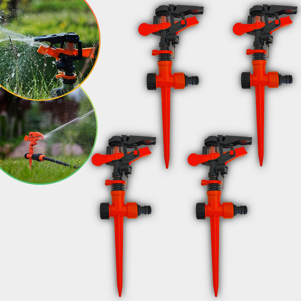 Kit 4 Irrigador Espiga Jardim Horta Canteiro Mangueira Aspersores Giratório Setorial Pulso