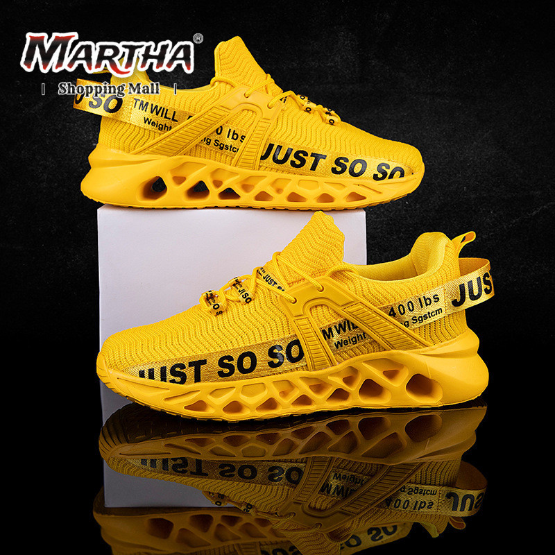 tênis masculino respiráveis com lâmina de 7 cores, antiderrapante, absorção de choque, tênis de corrida em Oferta na Shopee