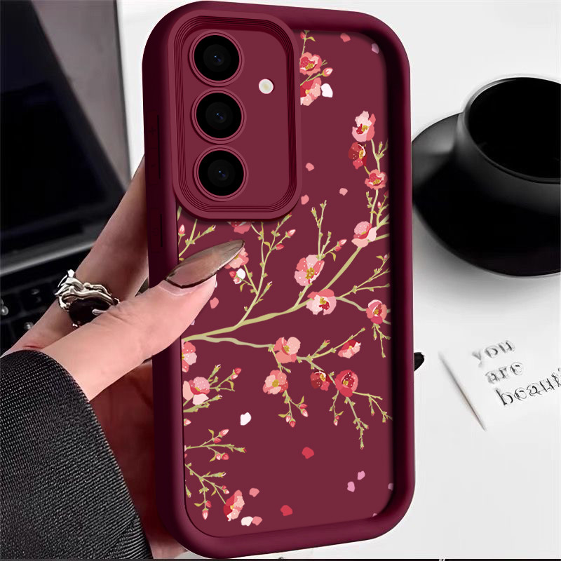Flor Macio TPU Caso Para Samsung Galaxy A55 A16 A15 A14 A54 A35 A34 A53 A52 5G A06 A05 A05S Silicone À Prova De Choque C em Oferta na Shopee