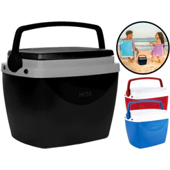 Caixa Térmica 6 Litros Mor Cooler Com Alça Trava Para Pesca Camping Praia Lazer Preto Vermelho Azul