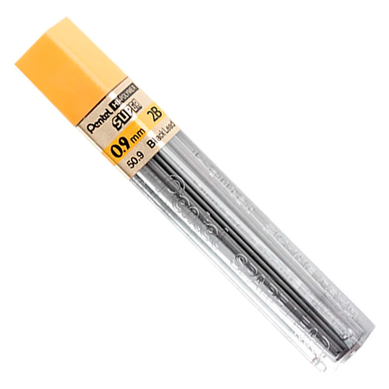 Grafite 0.9mm 2B tubo com 12 unidades Pentel - Stationery