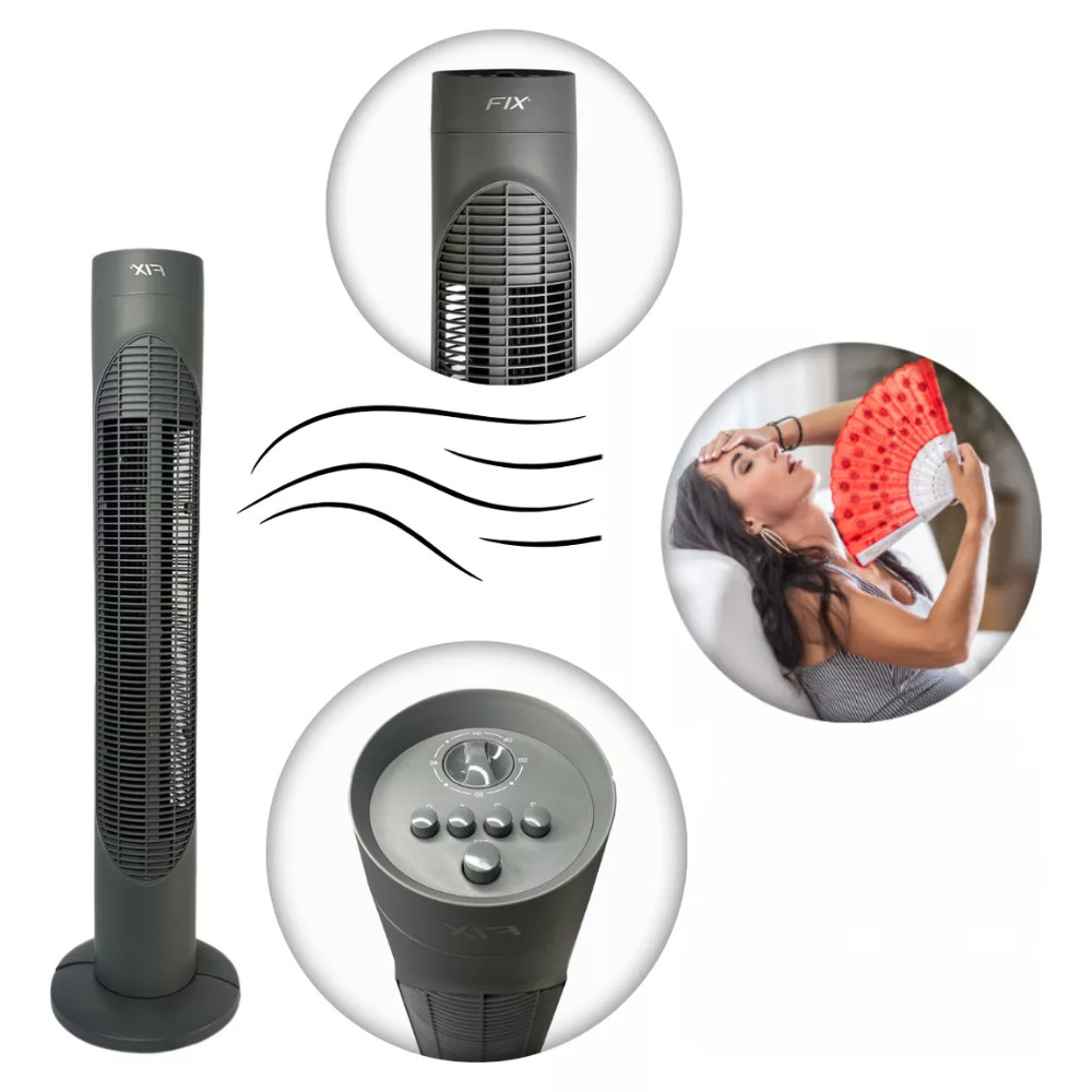 Ventilador Torre 110 ou 220v Circulador De Ar Coluna Torre Silencioso 3 Velocidades Potente