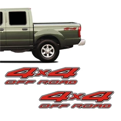 Par De Adesivos 4x4 Off Road Compativel C/ Frontier 2003/