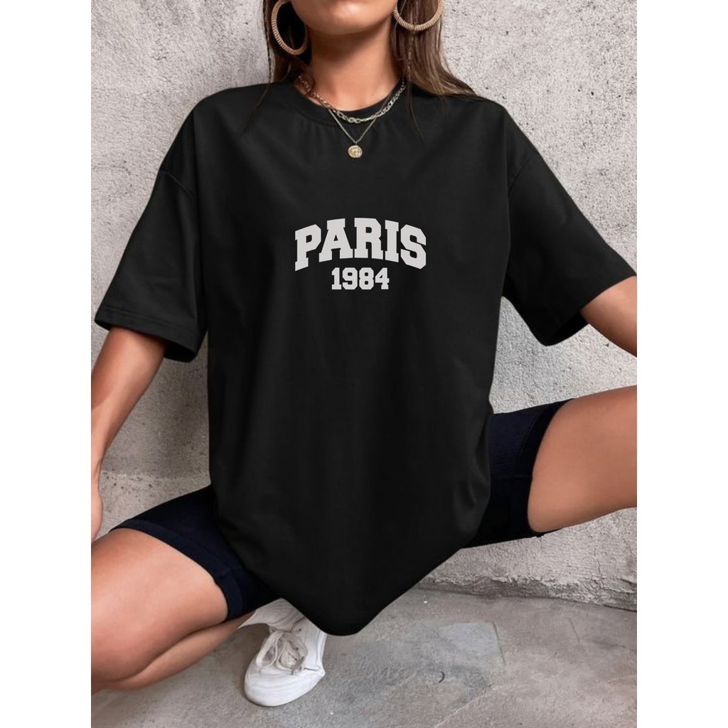 Camiseta Oversized Feminina 100% Algodão Academia Blusa feminina T Shirt Feminina camiseta t-shirt oversized estampa Par