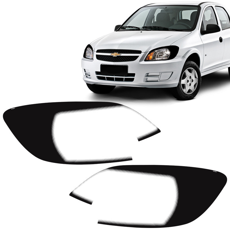 Aplique do Farol Celta/Prisma Mascara Negra Adesivo Preto em Oferta na Shopee