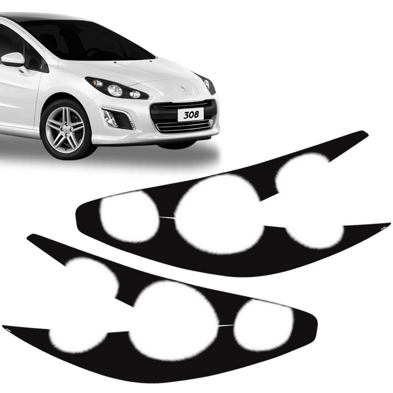 Adesivo Mascara Negra Peugeot 308 Aplique Farol Dianteiro em Oferta na Shopee