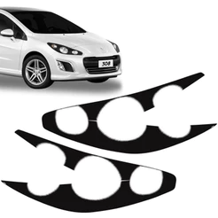 Adesivo Mascara Negra Peugeot 308 Aplique Farol Dianteiro