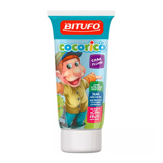Gel Dental Bitufo Cocoricó Com Flúor Sabor Tutti-Frutti 90g em Oferta na Shopee