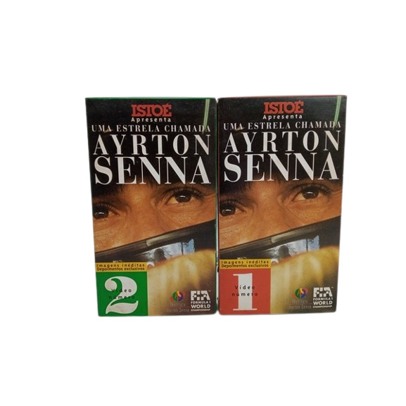 FITA VHS VIDEO CASSETE AYRTON SENNA  REVISTA ISTO É  VINTAGE.
