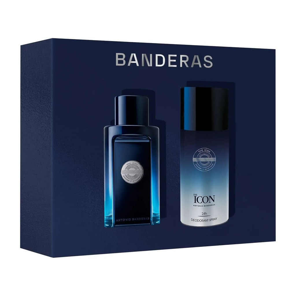 Kit The Icon EDT 100ml + Des 150ml Banderas Selo Adipec
