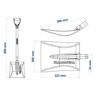 Pá Quadrada N° 4 em Aço com Cabo de Madeira 71cm - TRAMONTINA em Oferta na Shopee