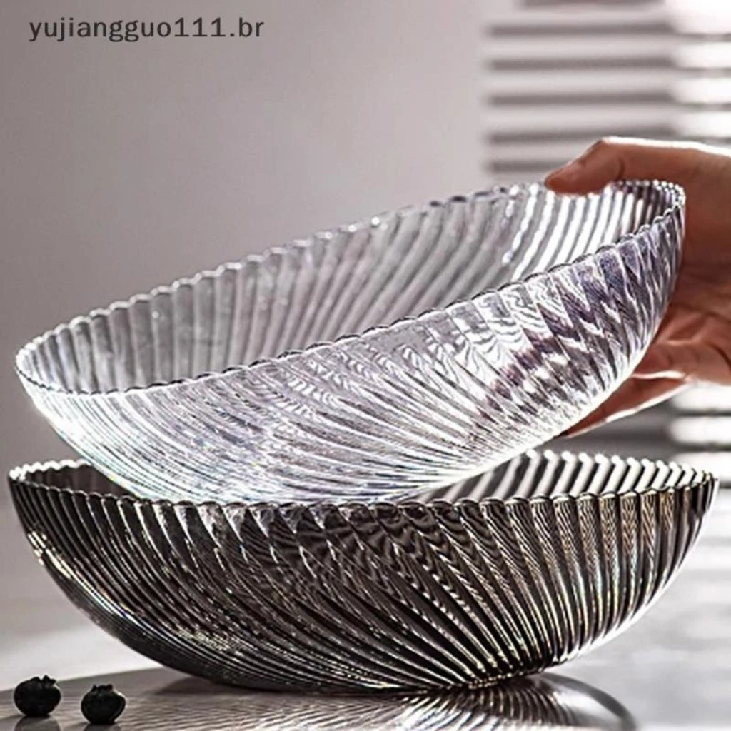 Saladeira Tigela Bowl de Salada Organizador De Frutas Fruteira Transparente Resistente Acrílico Gourmet