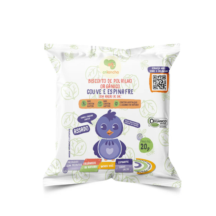 Biscoito de polvilho Crilancha 20g Couve e Espinafre