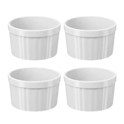Kit com 4 Tigelas Ramekin Uno 150ml Branco Brinox - 10162/0007