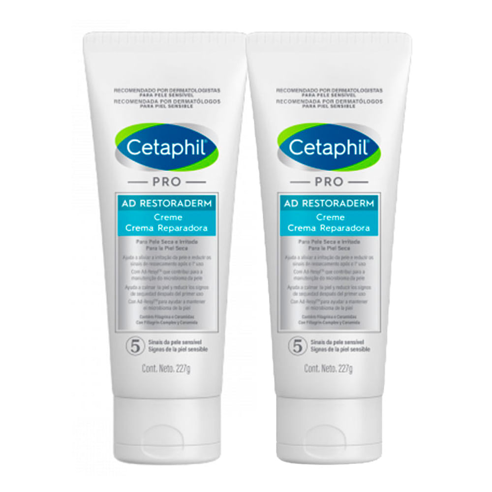 Kit 2 Cetaphil Pro AD Restoraderm Creme Hidratante Pele Seca e Irritada 227g - Beauty