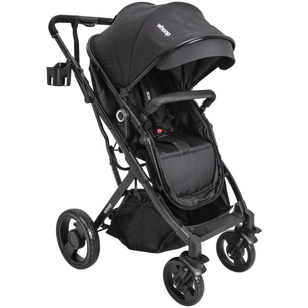 Carrinho de Bebê Passeio e Moises Whoop Kiddo Vox II Preto em Oferta na Shopee