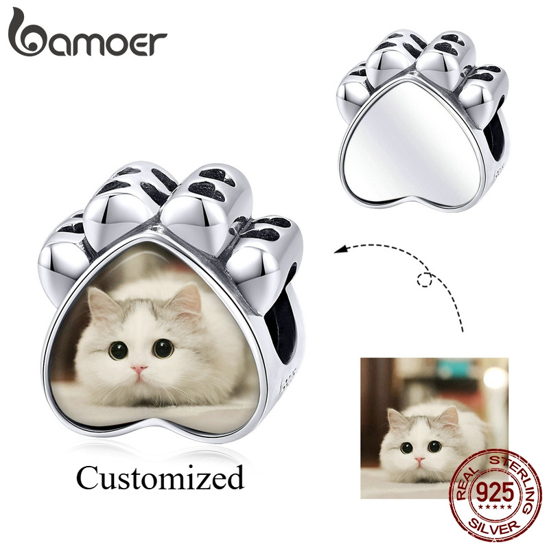 Bamoer 925 Sterling Sliver Charm Personalizado DIY Paw Memory Pulseira Original Colar Presente em Oferta na Shopee