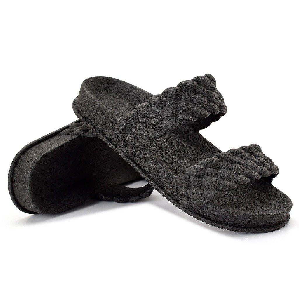 Papete Leve Sandália Slide Em EVA Super Confortável Promoção Trançada