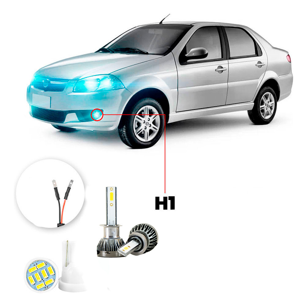 Ultra Led Nano 22000lm Fiat Siena G5 2013-2021 Farol Milha