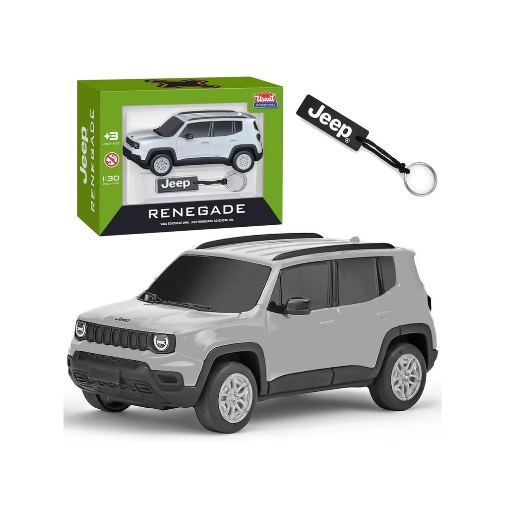 Brinquedo Miniatura Jeep Renegade Licenciado  Com Chaveiro Usual Brinquedos