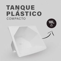 Tanque Astra Branco Tanque Plástico Compacto Tanque Plástico Área de Serviço c/ Kit Instalação 18L