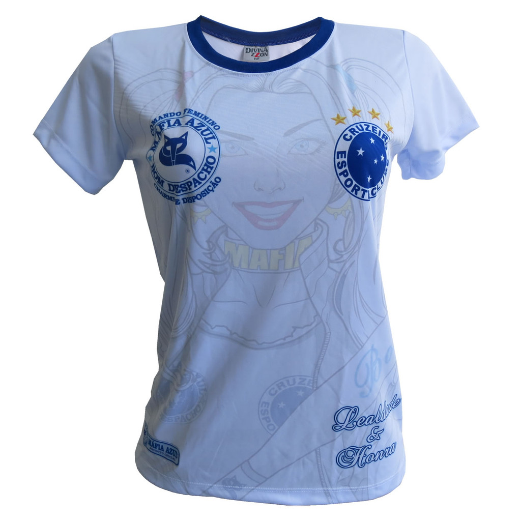 Camisa Feminina Máfia Azul do Cruzeiro Torcida Organizada Oficial em Oferta na Shopee
