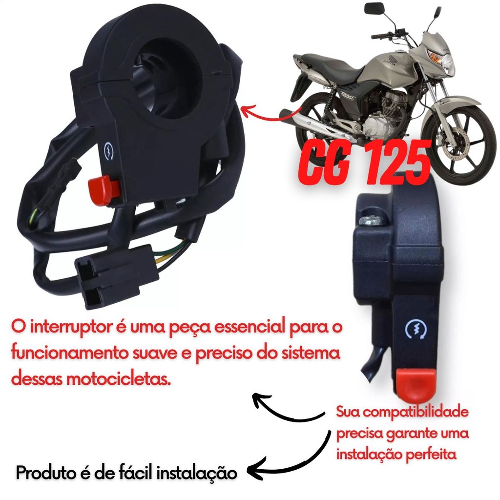 Punho Interruptor Partida Honda Cg Titan125 Es 2000 A 2004 — imagem 2 de 2