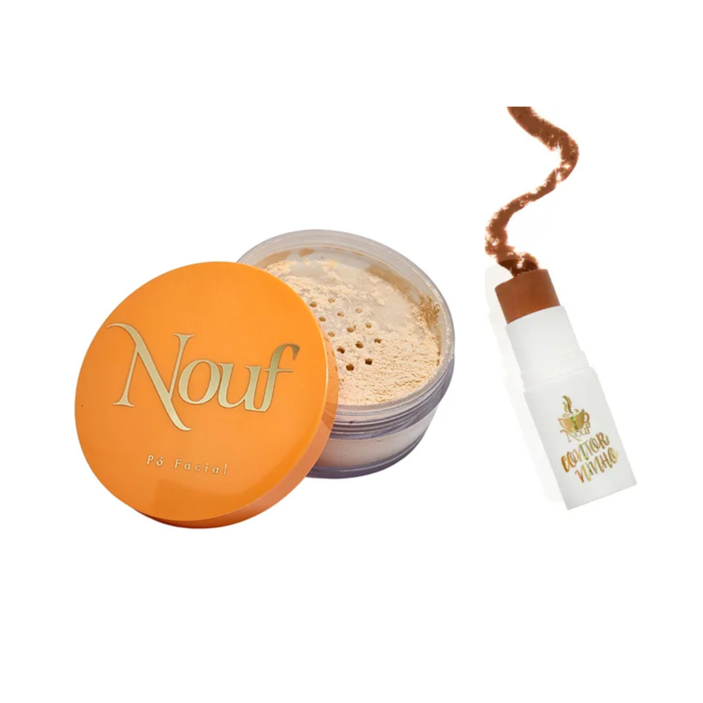 kit Po Facial Solto 01 + Contorninho Stick Cappuccino - Nouf