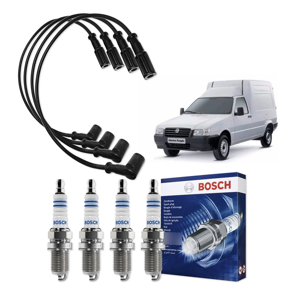 Kit Cabo e Vela de Ignição Original Bosch Fiat Fiorino Furgão 1.3 MPI 8V Flex 2007 a 2013 em Oferta na Shopee