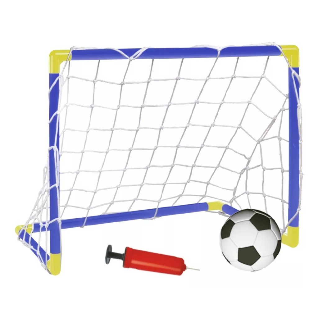 Kit Golzinho Mini Trave Futebol Infantil Gol Brinquedo para Criança Bola e Bomba de Ar