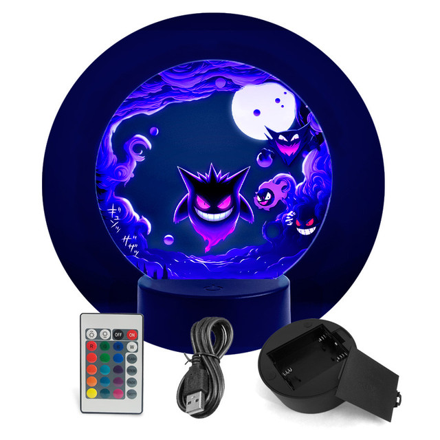 Luminária Pokémon Gengar - RGB + Controle