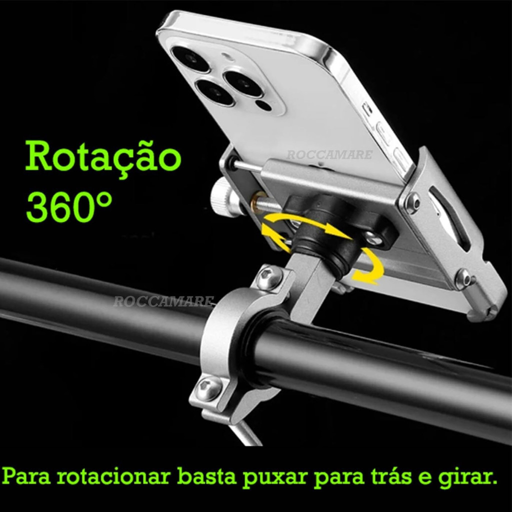 Suporte Para Celular Aluminio Moto Bicicleta Com Ajuste em Oferta na Shopee