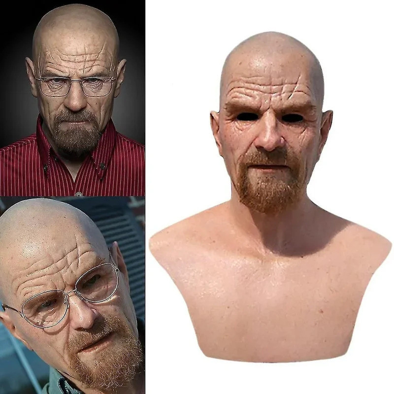 Máscara de Látex Realista de Homem Careca - Fantasia de Adulto para Halloween e Cosplay - Acessório de Festa e Teatro