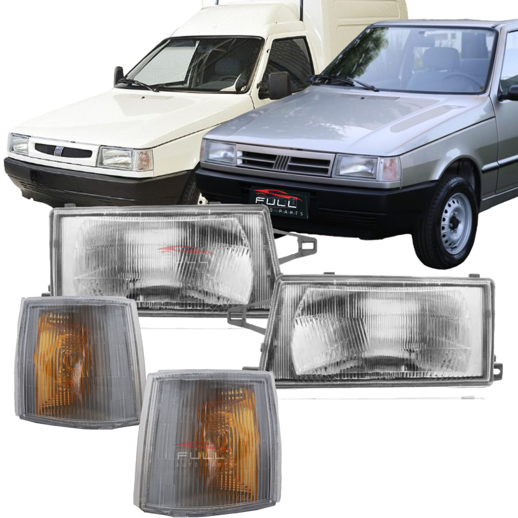 Par Farol Vidro + Pisca Cristal Uno Fiorino Premio Elba 91 92 93 A 2003 em Oferta na Shopee