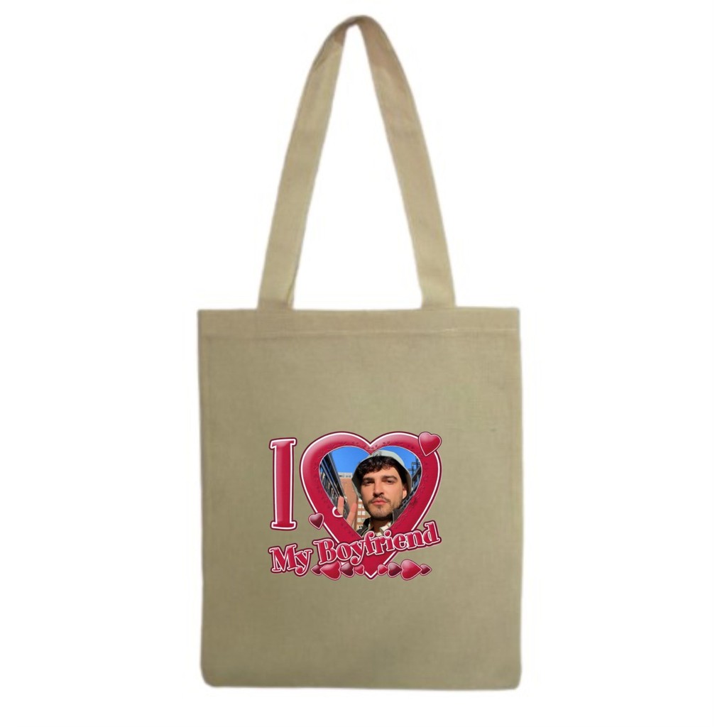 Bolsa Sacola Ecobag Ecologica algodão estampa Jao i love my boyfriend