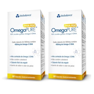 Kit 2 OmegaPure DHA 900 Alta Concentração 60 Caps Biobalance em Oferta na Shopee
