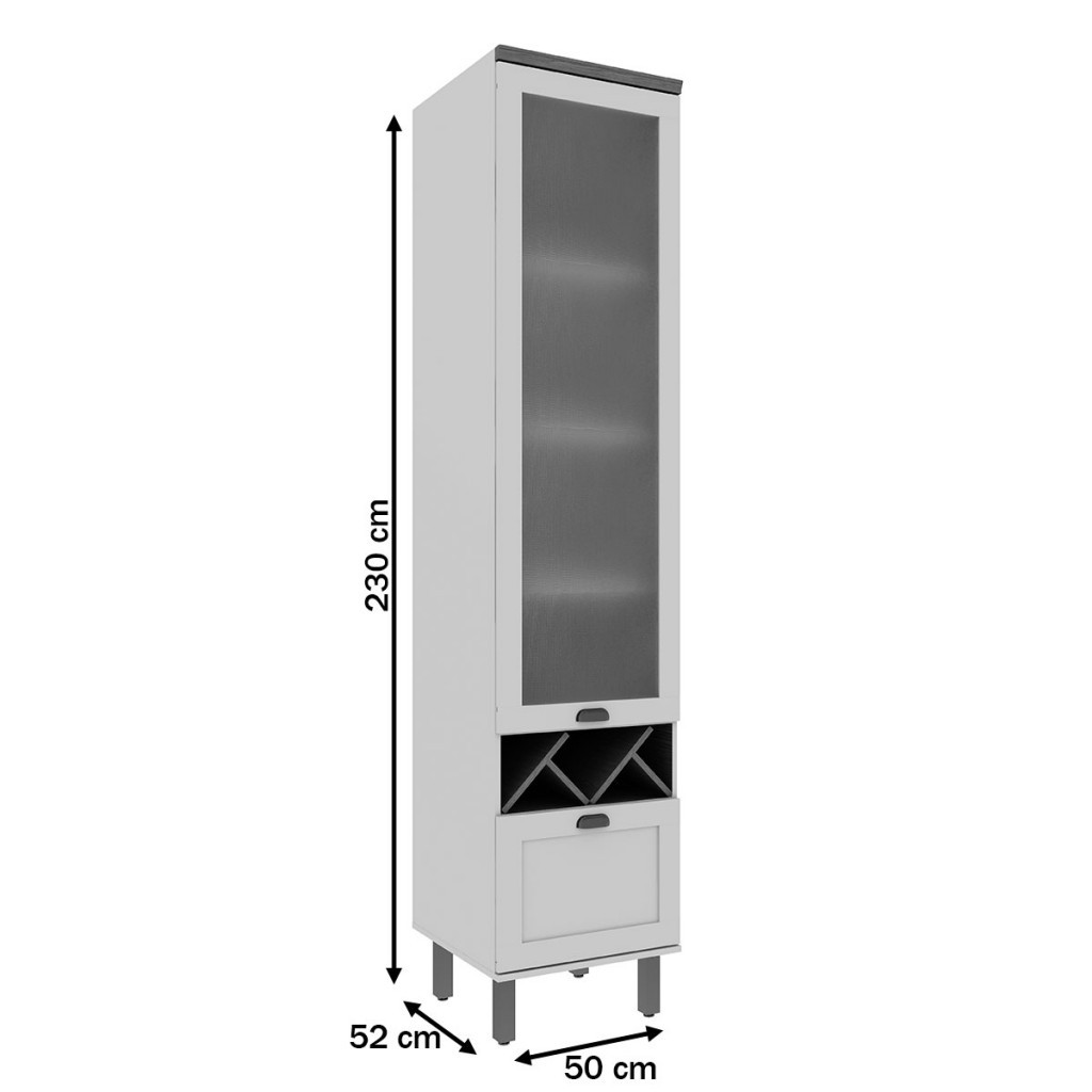 Cristaleira Iluminata com porta de vidro mini boreal e adega 100% MDF · foto 2