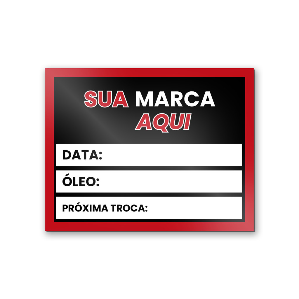 500 Adesivo Personalizado Troca de Óleo Vinil 4,5x3cm