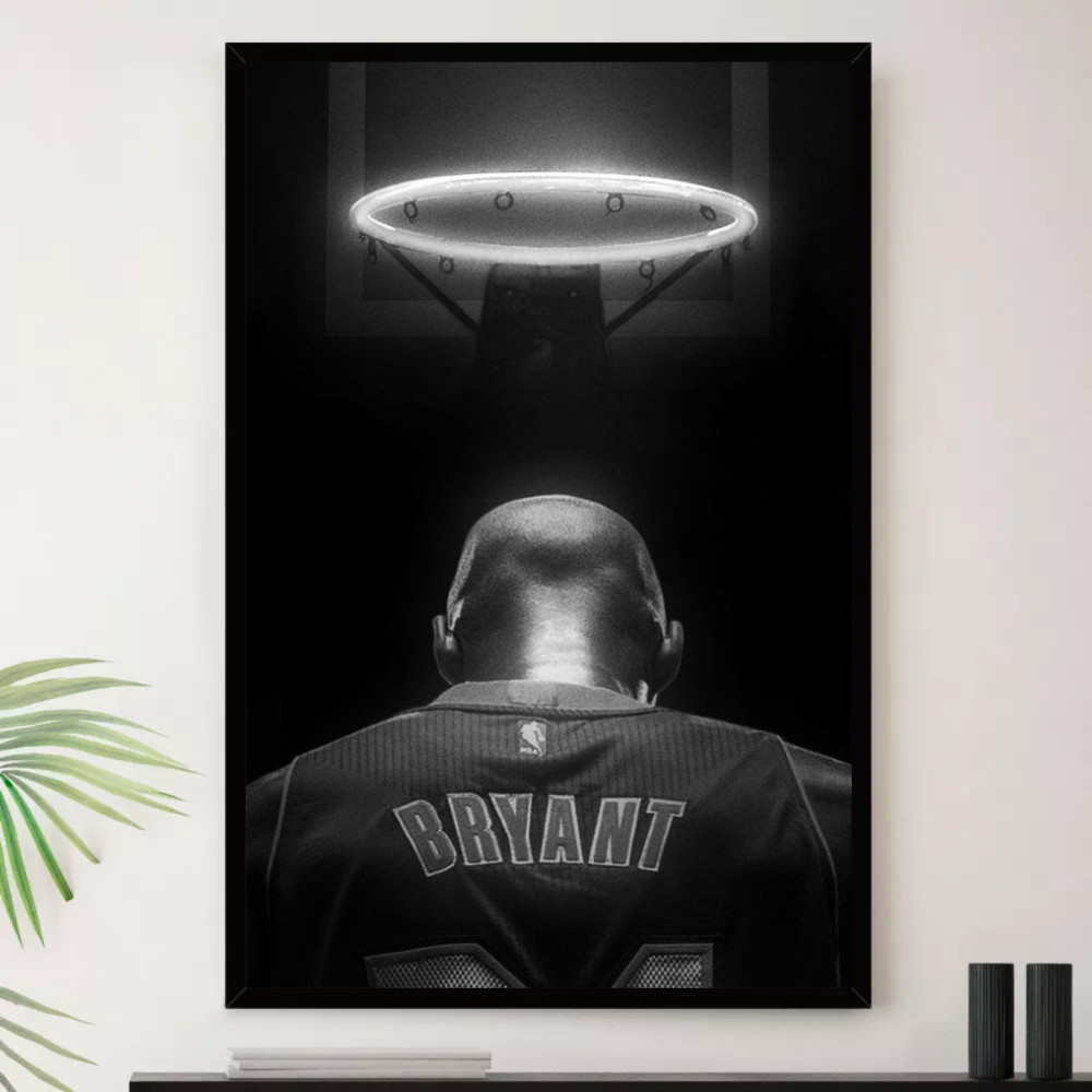 Quadro Kobe Bryant Cesta Anjo Decorativo A4 23x33cm