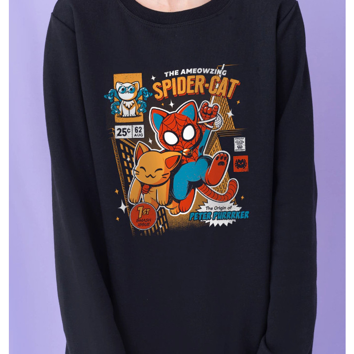 Moletom Spider Cat Spider Man Homen Aranha Geek Confortável