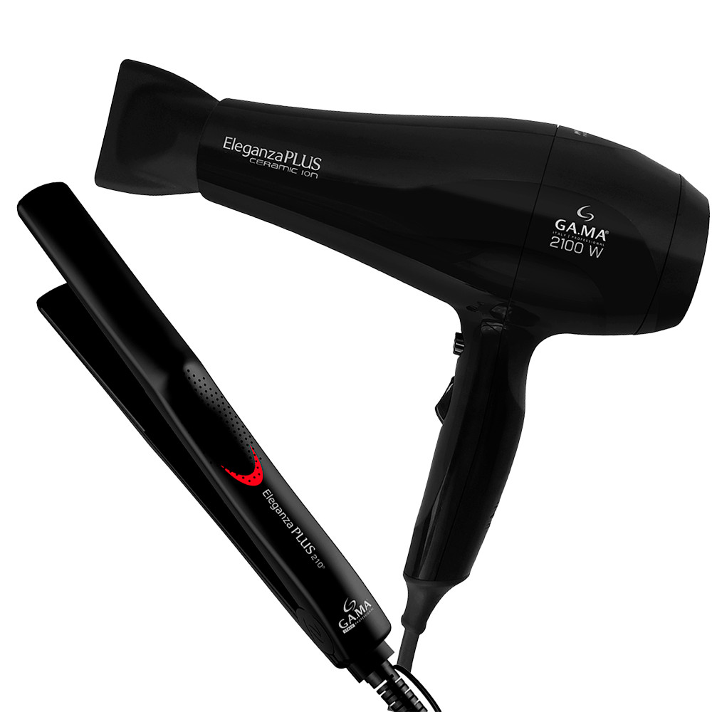 Kit Secador Profissional Gama Eleganza Plus 2100w + Prancha Eleganza Plus 210°c 127v Ou 220v