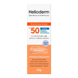 Protetor Solar Facial FPS 50 Helioderm com Cor – Proteção e Cobertura Natural