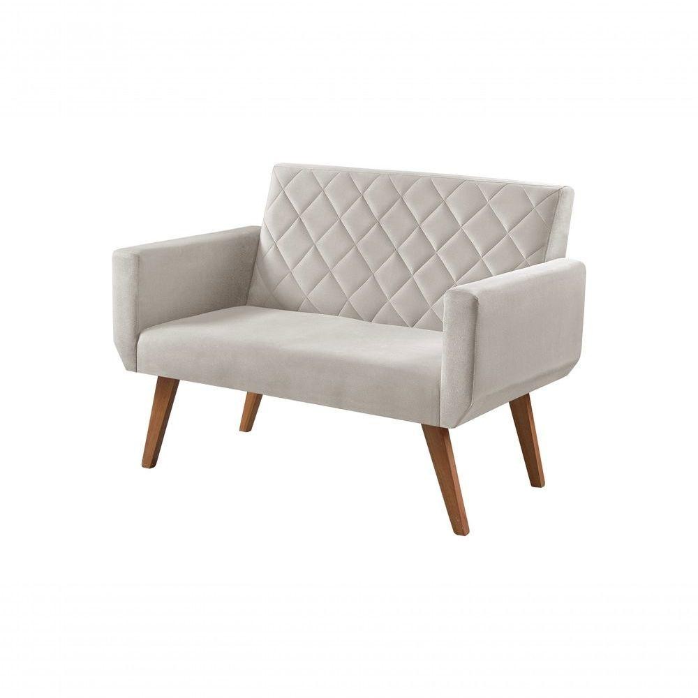 Poltrona Namoradeira 2 Lugares Anabelle Unidecor Bege - Home & Living