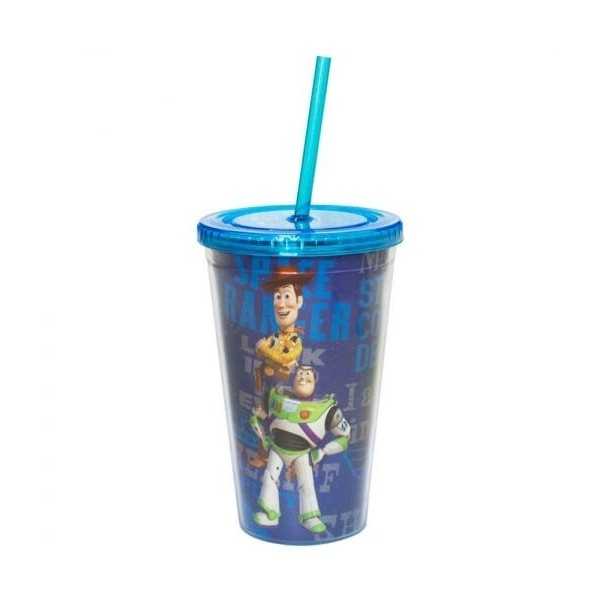 Copo Com Canudo Toy Story 450ml Azul - Disney