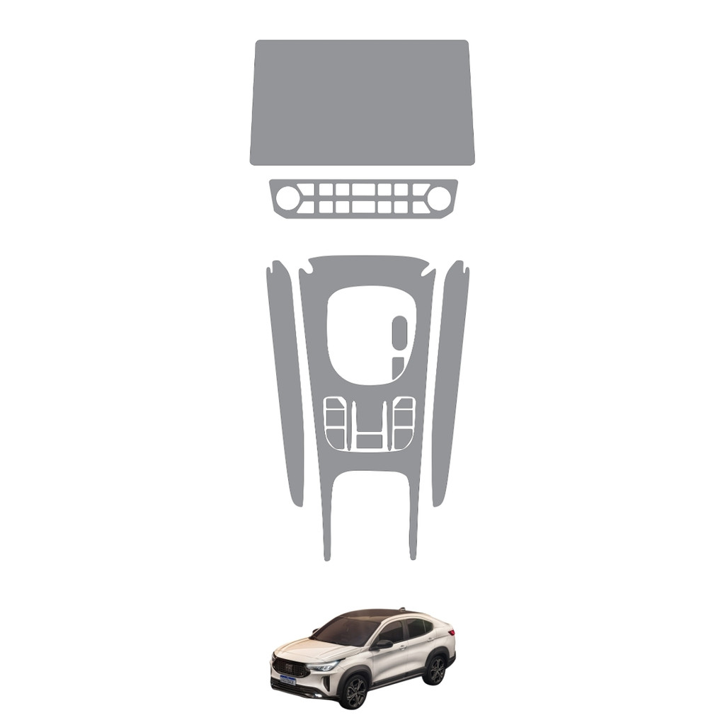 Película PPF Proteção Kit Console Central Console do Ar Multimídia Fiat Fastback Audace 2020 2021 2022 2023 2024 2025