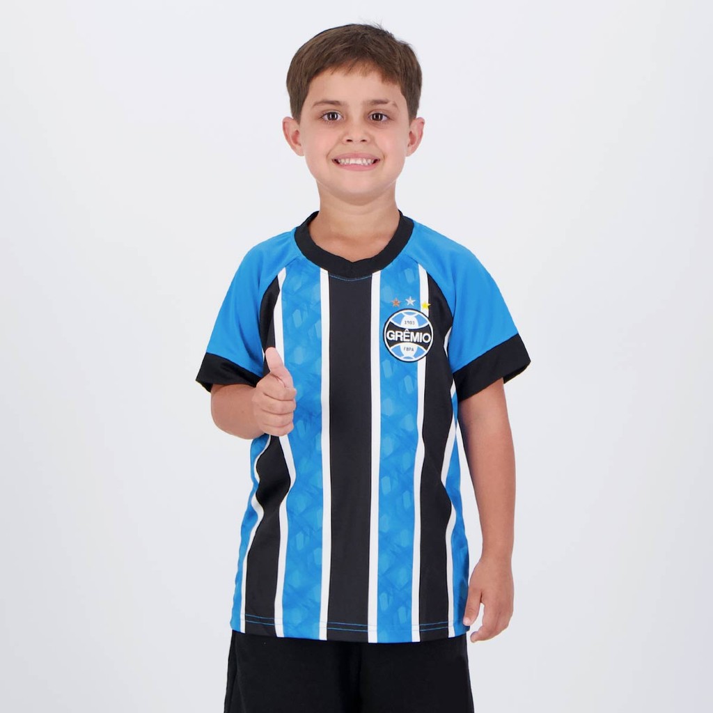 Camisa Grêmio Match Infantil Azul em Oferta na Shopee