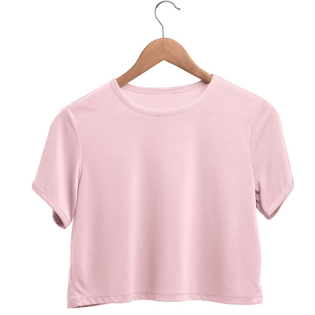 Camiseta Cropped Feminino Unissex Atacado Sem Estampa Liso