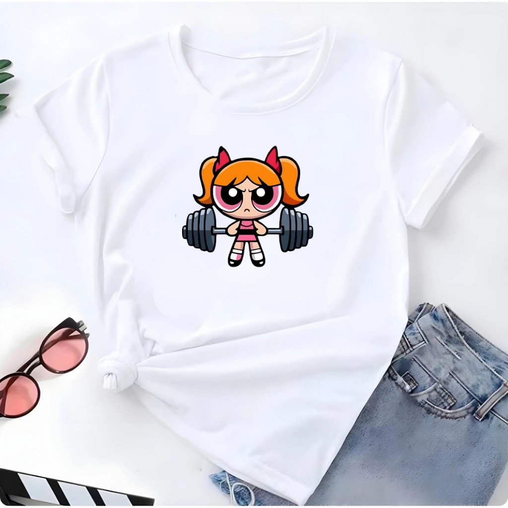 Blusa T-shirt Linda Camiseta Feminina Florzinha Menina Super Poderosa Academia Gym Camisa