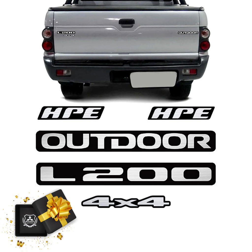 Kit Emblemas L200 Outdoor 4x4 Hpe 2007 Adesivos Resinados em Oferta na Shopee